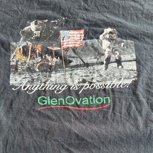 Glen Raven Black Cotton T-Shirt Mens Black Graphic XL